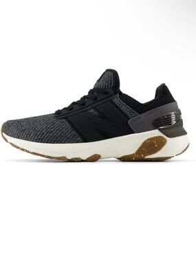 New Balance Men's Black and Gray Knit Lifestyle Sneakers with Gum Outsole